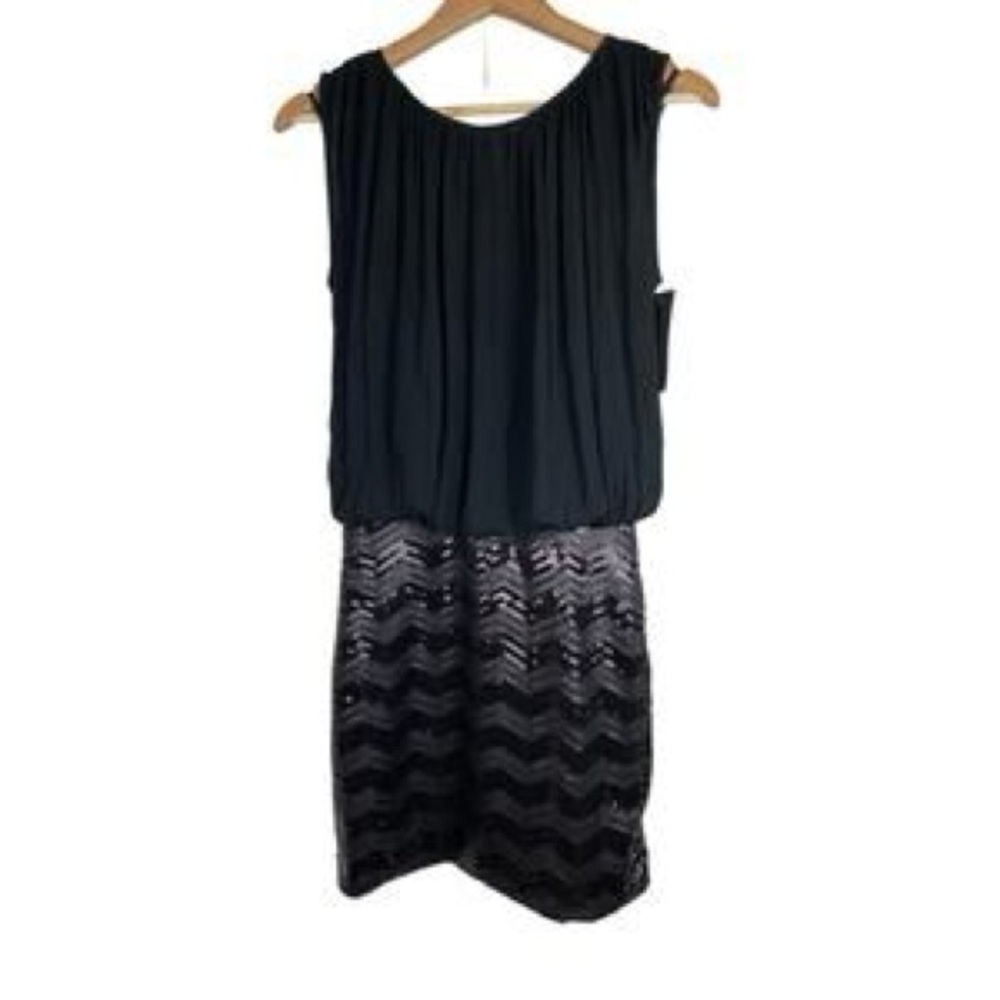 Ella Moss Women’s Sleeveless Black Sequins Mini Dress, M